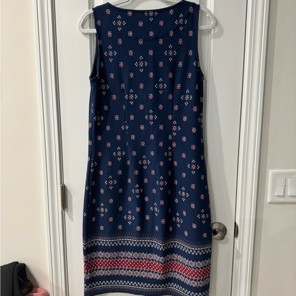 Talbots Size Small Blue Cotton Paisley Midi Dress - Picture 3 of 4